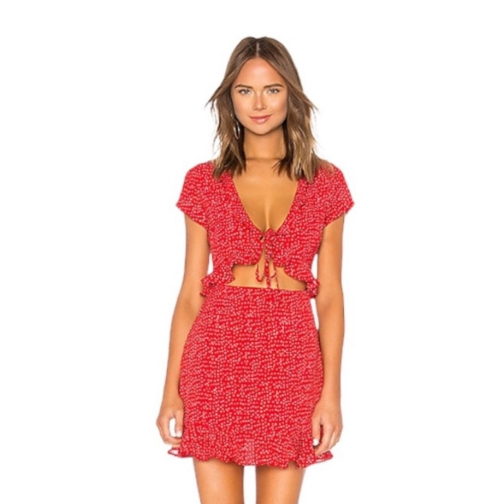 Superdown Mercy Dress- Red Polka Dot dress